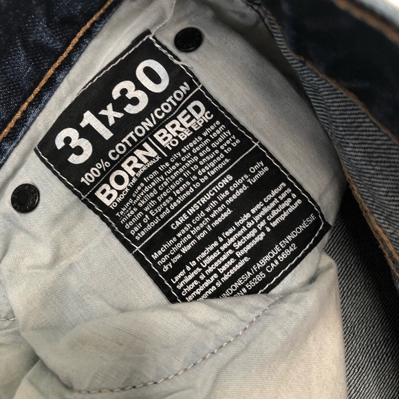 Express Womens Dark Wash Distressed Denim Sz: 32 - Picture 7 of 10